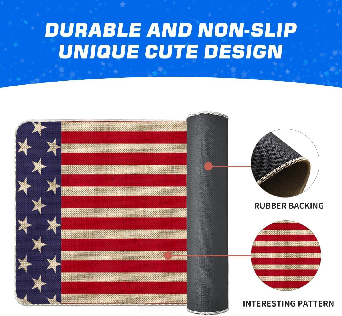 image:imageArtoid Mode Stars Stripes Patriotic 4th of July Doormat Memorial Day Home Decor Switch Rug Door Mat Floor Mat for Indoor Outdoor 17x29 Inch