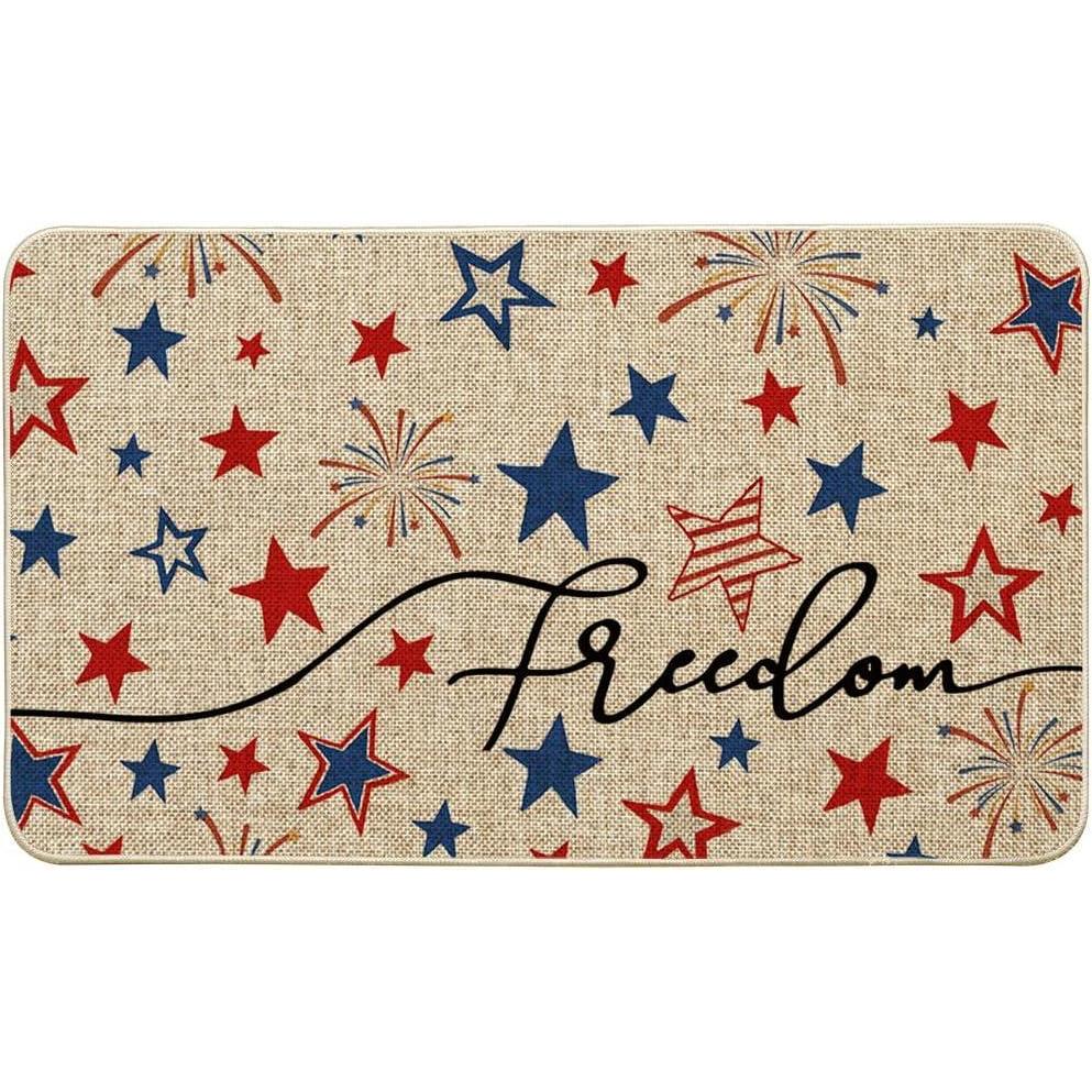 image:imageArtoid Mode Stars Freedom Patriotic 4th of July Doormat Memorial Day Home Decor Switch Rug Door Mat Floor Mat for Indoor Outdoor 17x29 Inch