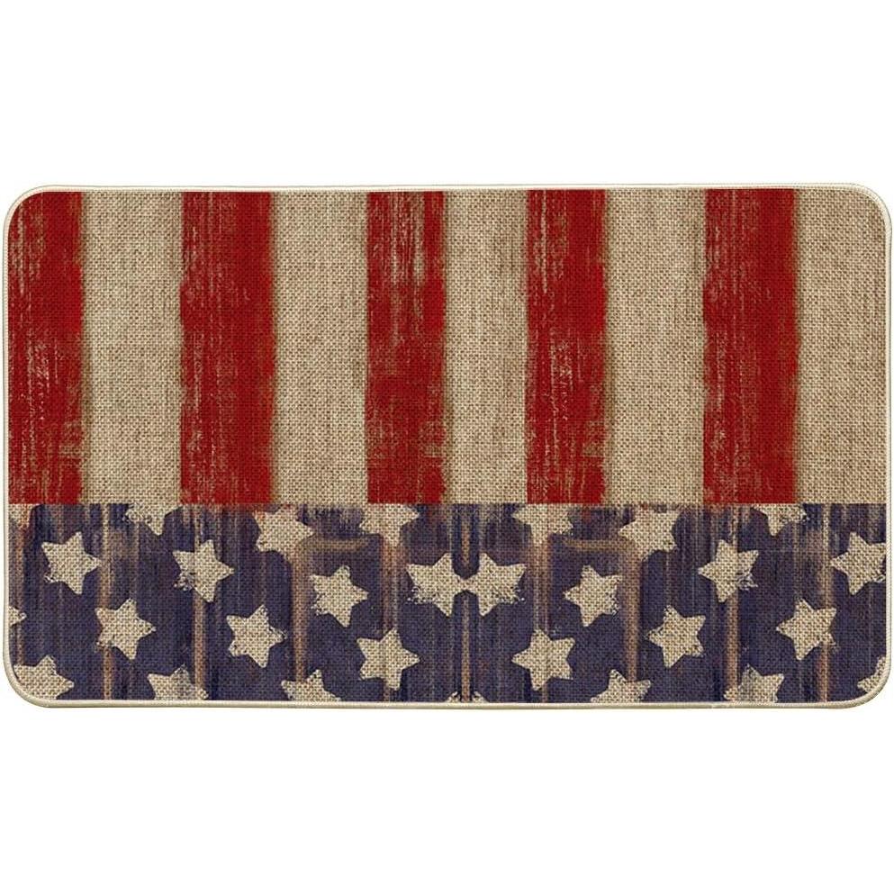 image:imageArtoid Mode Stars and Stripes Patriotic 4TH of July Doormat Memorial Day Home Decor LowProfile Switch Rug Door Mat Floor Mat for Indoor Outdoor 17x29 Inch