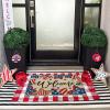 Artoid Mode American Flag Stars Welcome Patriotic 4th of July Doormat, Memorial Day Home Decor Switch Rug Door Mat Floor Mat for Indoor Outdoor 17×29 Inch