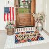 Artoid Mode American Flag Stars Welcome Patriotic 4th of July Doormat, Memorial Day Home Decor Switch Rug Door Mat Floor Mat for Indoor Outdoor 17×29 Inch