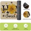 Artoid Mode Beige Bee Sunflower Daisy Home Spring Kitchen Mats Set of 2, Summer Home Decor Low-Profile Kitchen Rugs for Floor – 17×29 and 17×47 Inch(Beige)