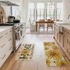 Artoid Mode Beige Bee Sunflower Daisy Home Spring Kitchen Mats Set of 2, Summer Home Decor Low-Profile Kitchen Rugs for Floor – 17×29 and 17×47 Inch(Beige)