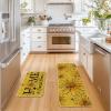 Artoid Mode Beige Bee Sunflower Daisy Home Spring Kitchen Mats Set of 2, Summer Home Decor Low-Profile Kitchen Rugs for Floor – 17×29 and 17×47 Inch(Yellow)