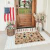 Artoid Mode Blue Red Stars Patriotic American 4th of July Doormat, Memorial Day Home Decor Switch Rug Door Mat Floor Mat 17×29 Inch