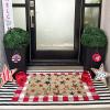 Artoid Mode Blue Red Stars Patriotic American 4th of July Doormat, Memorial Day Home Decor Switch Rug Door Mat Floor Mat 17×29 Inch