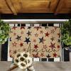 Artoid Mode Blue Red Stars Patriotic American 4th of July Doormat, Memorial Day Home Decor Switch Rug Door Mat Floor Mat 17×29 Inch