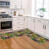 Artoid Mode Buffalo Plaid Doughnut Beads Lobster Mardi Gras Kitchen Mats Set of 2, Carnival Home Decor Low-Profile Kitchen Rugs for Floor – 17×29 and 17×47 Inch