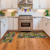 Artoid Mode Buffalo Plaid Doughnut Beads Lobster Mardi Gras Kitchen Mats Set of 2, Carnival Home Decor Low-Profile Kitchen Rugs for Floor – 17×29 and 17×47 Inch