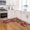 Artoid Mode Buffalo Plaid Love Hearts Valentines Kitchen Mats Set of 2, Low-Profile Home Decor Kitchen Rugs for Floor – 17×29 and 17×47 Inch