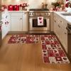 Artoid Mode Buffalo Plaid Love Hearts Valentines Kitchen Mats Set of 2, Low-Profile Home Decor Kitchen Rugs for Floor – 17×29 and 17×47 Inch