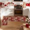 Artoid Mode Buffalo Plaid Love Hearts Valentines Kitchen Mats Set of 2, Low-Profile Home Decor Kitchen Rugs for Floor – 17×29 and 17×47 Inch