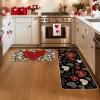 Artoid Mode Classic Button Heart Valentines Kitchen Mats Set of 2, Low-Profile Home Decor Kitchen Rugs for Floor – 17×29 and 17×47 Inch