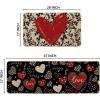Artoid Mode Classic Button Heart Valentines Kitchen Mats Set of 2, Low-Profile Home Decor Kitchen Rugs for Floor – 17×29 and 17×47 Inch