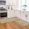 Artoid Mode Colorful Bunny Happy Easter Kitchen Mats Set of 2, Home Seasonal Spring Easter Holiday Holiday Party Floor Mat – 17×29 and 17×47 Inch(Beige)