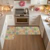 Artoid Mode Colorful Checkered Bunny Happy Easter Kitchen Mats Set of 2, Home Seasonal Spring Easter Holiday Party Floor Mat – 17×29 and 17×47 Inch