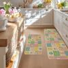 Artoid Mode Colorful Checkered Bunny Happy Easter Kitchen Mats Set of 2, Home Seasonal Spring Easter Holiday Party Floor Mat – 17×29 and 17×47 Inch
