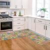 Artoid Mode Colorful Checkered Bunny Happy Easter Kitchen Mats Set of 2, Home Seasonal Spring Easter Holiday Party Floor Mat – 17×29 and 17×47 Inch