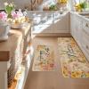 Artoid Mode Eggs Rabbits Bunny Flowers Decorative Happy Easter Kitchen Mats Set of 2, Home Seasonal Spring Easter Floor Mat – 17×29 and 17×47 Inch