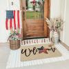 Artoid Mode Elegant American Flag Stars Memorial Day Welcome Doormat, 4th of July Patriotic Liberty Low-Profile Yard Floor Switch Mat for Indoor Outdoor 17 x 29 Inch