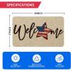 Artoid Mode Elegant American Flag Stars Memorial Day Welcome Doormat, 4th of July Patriotic Liberty Low-Profile Yard Floor Switch Mat for Indoor Outdoor 17 x 29 Inch