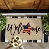 Artoid Mode Elegant American Flag Stars Memorial Day Welcome Doormat, 4th of July Patriotic Liberty Low-Profile Yard Floor Switch Mat for Indoor Outdoor 17 x 29 Inch