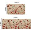 Artoid Mode Floral Heart Flowers Valentines Kitchen Mats Set of 2, Low-Profile Home Decor Kitchen Rugs for Floor – 17×29 and 17×47 Inch