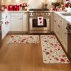 Artoid Mode Floral Heart Flowers Valentines Kitchen Mats Set of 2, Low-Profile Home Decor Kitchen Rugs for Floor – 17×29 and 17×47 Inch