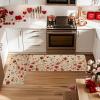 Artoid Mode Floral Heart Flowers Valentines Kitchen Mats Set of 2, Low-Profile Home Decor Kitchen Rugs for Floor – 17×29 and 17×47 Inch