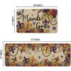 Artoid Mode Flowers Irises Mardi Gras Kitchen Mats Set of 2, Carnival Home Decor Low-Profile Kitchen Rugs for Floor – 17×29 and 17×47 Inch