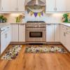 Artoid Mode Flowers Irises Mardi Gras Kitchen Mats Set of 2, Carnival Home Decor Low-Profile Kitchen Rugs for Floor – 17×29 and 17×47 Inch