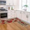 Artoid Mode Home Sweet Home Heart Beads Valentines Kitchen Mats Set of 2, Low-Profile Home Decor Kitchen Rugs for Floor – 17×29 and 17×47 Inch