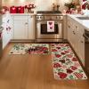 Artoid Mode Leaves Heart Valentines Kitchen Mats Set of 2, Low-Profile Home Decor Kitchen Rugs for Floor – 17×29 and 17×47 Inch