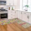 Artoid Mode Pink Bunny Egg Leaves Easter Kitchen Mats Set of 2, Spring Home Decor Low-Profile Kitchen Rugs for Floor – 17×29 and 17×47 Inch(Pink)