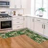 Artoid Mode Plaid Shamrock Lucky Charm St. Patrick’s Day Kitchen Mats Set of 2, Home Decor Low-Profile Kitchen Rugs for Floor – 17×29 and 17×47 Inch