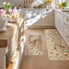 Artoid Mode Rabbit Bunny Butterfly Flowers Cup Eggs Easter Kitchen Mats Set of 2, Spring Home Decor Kitchen Rugs for Floor – 17×29 and 17×47 Inch