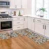 Artoid Mode Rabbit Bunny Chinoiserie Flowers Easter Kitchen Mats Set of 2, Spring Home Decor Low-Profile Kitchen Rugs for Floor – 17×29 and 17×47 Inch