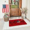Artoid Mode Red American Flag Stars Memorial Day Welcome Doormat, 4th of July Patriotic Liberty Low-Profile Yard Floor Switch Mat for Indoor Outdoor 17 x 29 Inch