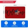 Artoid Mode Red American Flag Stars Memorial Day Welcome Doormat, 4th of July Patriotic Liberty Low-Profile Yard Floor Switch Mat for Indoor Outdoor 17 x 29 Inch