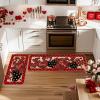 Artoid Mode Red Dot Heart Love Valentines Kitchen Mats Set of 2, Low-Profile Home Decor Kitchen Rugs for Floor – 17×29 and 17×47 Inch