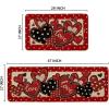 Artoid Mode Red Dot Heart Love Valentines Kitchen Mats Set of 2, Low-Profile Home Decor Kitchen Rugs for Floor – 17×29 and 17×47 Inch