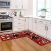 Artoid Mode Red Dot Heart Love Valentines Kitchen Mats Set of 2, Low-Profile Home Decor Kitchen Rugs for Floor – 17×29 and 17×47 Inch