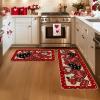 Artoid Mode Red Dot Heart Love Valentines Kitchen Mats Set of 2, Low-Profile Home Decor Kitchen Rugs for Floor – 17×29 and 17×47 Inch