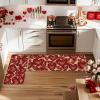 Artoid Mode Red Love Heart Valentines Kitchen Mats Set of 2, Low-Profile Home Decor Kitchen Rugs for Floor – 17×29 and 17×47 Inch