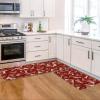 Artoid Mode Red Love Heart Valentines Kitchen Mats Set of 2, Low-Profile Home Decor Kitchen Rugs for Floor – 17×29 and 17×47 Inch