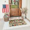 Artoid Mode Welcome Floral Eucalyptus Patriotic 4TH of July Doormat, Memorial Day Home Decor Low-Profile Switch Rug Door Mat Floor Mat for Indoor Outdoor 17×29 Inch