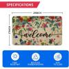 Artoid Mode Welcome Floral Eucalyptus Patriotic 4TH of July Doormat, Memorial Day Home Decor Low-Profile Switch Rug Door Mat Floor Mat for Indoor Outdoor 17×29 Inch