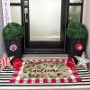 Artoid Mode Welcome Floral Eucalyptus Patriotic 4TH of July Doormat, Memorial Day Home Decor Low-Profile Switch Rug Door Mat Floor Mat for Indoor Outdoor 17×29 Inch