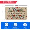 Artoid Mode Welcome Floral Red Flowers Leaves Patriotic 4TH of July Doormat, Memorial Day Home Decor Low-Profile Switch Rug Door Mat Floor Mat for Indoor Outdoor 17×29 Inch