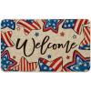 Artoid Mode American Flag Stars Welcome Patriotic 4th of July Doormat, Memorial Day Home Decor Switch Rug Door Mat Floor Mat for Indoor Outdoor 17×29 Inch